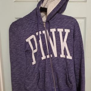 Pink zip up sweater